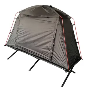 Venta caliente personalizada Camping cama plegable al aire libre sola persona a prueba de insectos y lluvia fuera del suelo senderismo Camping cama tienda de campaña