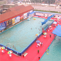 Grande piscine en PVC avec structure en acier pour usage commercial et domestique, à vendre, dimensions 10mx10m-50mx25m, H0.9m, H1.32m