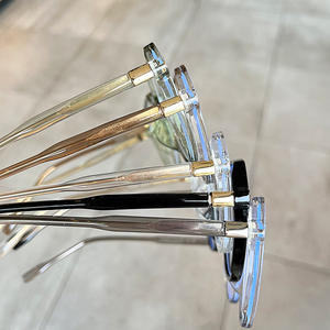 Monture de lunettes rectangulaire T3-8985 en TR90, verres anti-lumière bleue, unisexe, monture complète irrégulière avec rivets à pois, origine Taizhou - Product Image 3