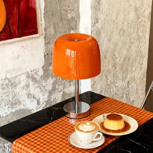 Lampe de bureau champignon style crème pour salon, chambre, bureau – Lampe de chevet créative nordique en verre décorative pour maison d'hôtes - Product Image 2