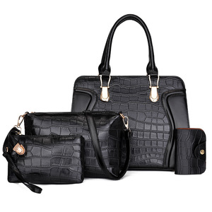 Sac à main quatre pièces pour femme, grand sac portable en cuir litchi, tendance mode, sac bandoulière messager pour femme - Product Image 5