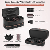 Sac de transport double couche portable pour brosse sèche-cheveux tout-en-un, organiseur de rangement pour outils capillaires, sac de voyage