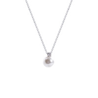 DAIHE Exquis Collier Pendentif Cœur Planète en Diamant Rose, Collier Chaîne Clavicule en Acier Titane pour Femmes et Filles