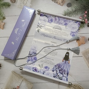 Invitación de Quinceañera de Lujo con Diseño de <span class=keywords><strong>Cenicienta</strong></span> en Plata, Caja con Borla, Invitaciones para Fiesta de Veinteaños en Color Lavanda - Product Image 2