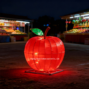 Đèn lồng trái cây hình quả táo LED cỡ lớn ngoài trời, chống thấm nước, có thể tái sử dụng, dùng cho trang trí lễ hội trở lại trường học và Giáng sinh, sự kiện công viên - Product Image 5