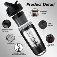 Nouvelle arrivée Premium Charge 600ML électrique en plastique protéine Shaker bouteille auto-mélange tasse pour GYM