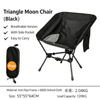 Chaise pliante portable d'extérieur pour camping, pique-nique, pêche, plage, chambre à coucher, chaise de loisirs écologique, structure triangulaire stable