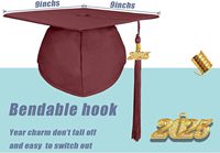 Robes et toques de graduation universitaires unisexes, couleur bordeaux mat, pour adultes, usage scolaire