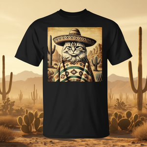 Maglietta vintage con gatto messicano nel deserto del sud-ovest per la festa del sud-ovest - Product Image 3