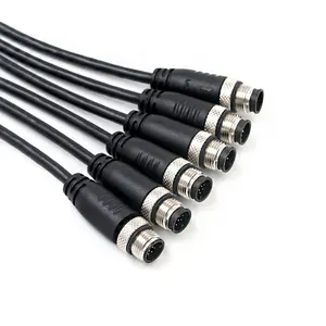 M12-Kabelbaugruppe Stecker auf Buchse ip67 ip68 wasserdicht benutzer definiert 3 5 6 12 17-poliger m12-Sensor 4-poliger 8-poliger Stecker m12-Kabel