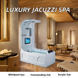 Baignoire de massage rectangulaire de luxe à remous, autoportante, portable, pour une personne, avec fonction <span class=keywords><strong>hammam</strong></span> et douche <span class=keywords><strong>jacuzzi</strong></span> - Product Image 2