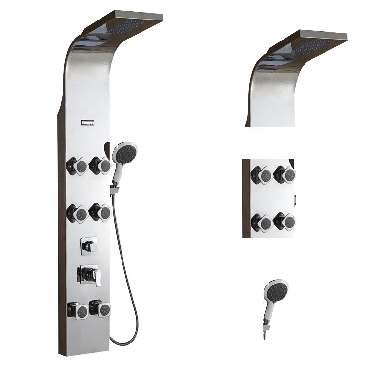 304 душевая панель из нержавеющей стали для ванной комнаты с температурным интеллектуальным дисплеем, настенная Душевая система