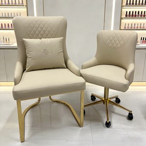 Sillón de Salón de Belleza de Cuero PU con Ruedas para Técnicos y Clientes, Ideal para Manicura y Sala de <span class=keywords><strong>Espera</strong></span> - Product Image 3