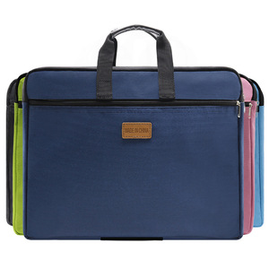 Unisex Zipper Lock <strong>A4</strong> <strong>Document</strong> <strong>Bag</strong> Soft Polyester Briefcase With Leather Shoulder Strap Men's Business Laptop <strong>Bag</strong> for Office Use - Product Image 4