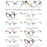MS 92607 Lunettes anti-lumière bleue pour femmes, style moderne chic, finition dégradée lisse, branches hexagonales effet diamant, compatibles avec la prescription