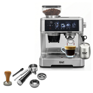 เครื่องชงกาแฟเอสเพรสโซ RAF R.193 แรงดัน 20 บาร์ ถังน้ำ 2.6 ลิตร ช่องใส่เมล็ดกาแฟ 280 กรัม พร้อมเครื่องทำฟองนม สำหรับใช้ในบ้านและร้านกาแฟ - Product Image 1