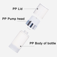 Vente en gros de flacons pompe sans air pour crème cosmétique, transparents, avec bouchon blanc, 150 ml, 200 ml, 250 ml, échantillon gratuit, personnalisation possible