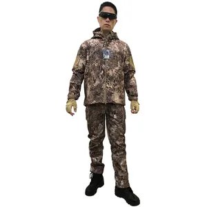 JY-009 yeni gelenler Python Badlands kamuflaj eğitim giyim Unisex için açık avcılık Softshell üniforma
