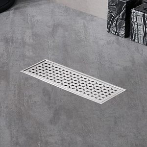 รางระบายน้ำฝักบัวแบบเส้นตรงทันสมัยขนาด 12x4 นิ้ว พร้อมตะแกรงถอดได้ ทำจากสแตนเลส 304 สำหรับติดตั้งบนพื้น ใช้กรองเส้นผมในอ่างอาบน้ำและโรงแรม - Product Image 3