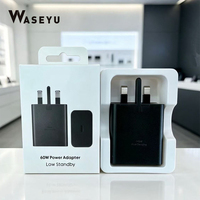 Adaptor Pengisian Daya Super Cepat 60W Low Standby PD Quick Charge 1:1 Original T6010 UK untuk Galaxy S26 S25 S24 Ultra Plus F56 M56 F55
