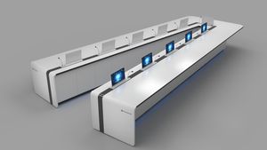 Table de conférence en forme de V pour salle de réunion avec un design moderne - Product Image 3