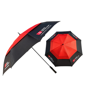 Customized Color Logo Printing Pattern Straight Modern Promotional Double Canopy <b>Windproof</b> Golf <b>Umbrella</b> 130cm Open Diameter - Product Image 2