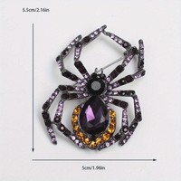 Broches fantaisie animales, épingles araignées et insectes rétro exagérées avec strass pour Halloween, accessoires vestimentaires personnalisés