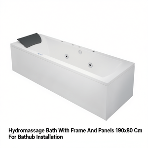Bañera de Hidromasaje con Marco y Paneles de 190x80 cm para Instalación en Bañera - Product Image 2