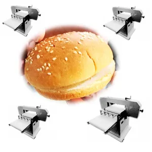 İtalyan topuz endüstriyel Burger dilimleme ekmek sosisli dilimleme yarım kesim makinesi Hamburger katmanlı kek dilimleme