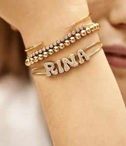 Custom <b>Fine</b> Jewelry Real Solid Bracelet 9k 10k 14k 18k PT Rose Yellow White Gold Lab Diamond/Gemstone Factory Manufacture - Product Image 2