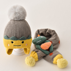 Ensemble bonnet et écharpe d'hiver 2025 à bon prix, écharpe pour enfants, cadeaux pour bébés filles et garçons de 8 à 12 <span class=keywords><strong>mois</strong></span>, 1, 2, 3, 4 ans - Product Image 3