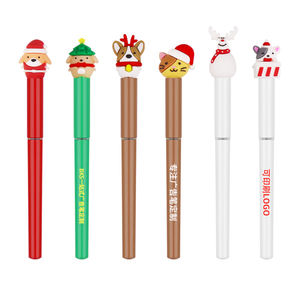 Noel Karikatür Jel Kalemler Plastik 0.5mm Uzun Ömürlü Mürekkep Özel Logo ile Çocuklar için Noel Hediyeleri - Product Image 1