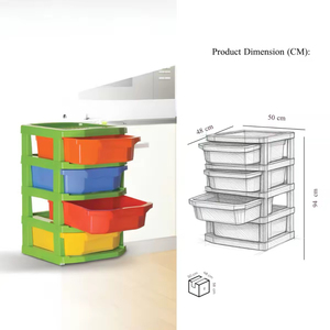 New Durable TOP Mini 4-<b>Drawer</b> Compact Plastic <b>File</b> Storage Cabinet Organizer Chest with for Home Office - Product Image 2