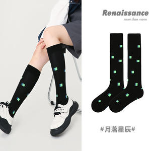 Bas pour femmes, chaussettes hautes, Style rétro, mode fille, vêtements d'école, printemps, rue, apparence mince - Product Image 2