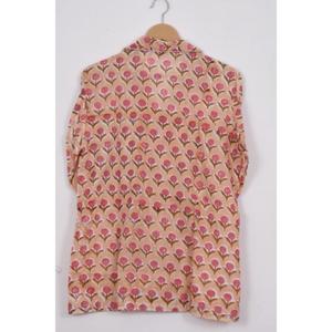 Ensemble pyjama en coton pour femmes, imprimé motif floral, manches courtes, col rabattu, taille élastique, vêtements de nuit pour vacances, vêtements de nuit d'été - Product Image 4