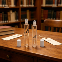 Flacon de parfum en verre vide 10 ml, ensemble d'emballage cosmétique, flacons cosmétiques élégants avec bille et capuchon, flacons de parfum en verre
