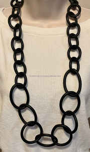 La mejor calidad 2025, cadena gruesa de goma de Color verde claro colorido, collar de cadena de cuello largo de resina, collar étnico con hecho a mano - Product Image 5