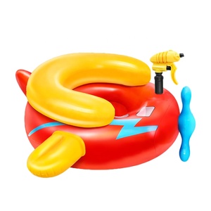 Avión pistola de agua juego feliz diseños personalizados PVC inflable piscina flotador natación anillos para piscina agua diversión - Product Image 3