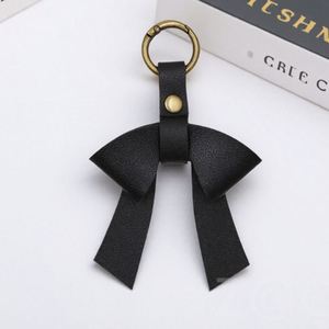 Hr Stocked Pu Elegant Keychain Charm Bag Purse Leather <b>Bow</b> Knot Key Ring for Gifts - Product Image 4