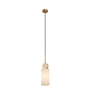 Modern Luxury Copper Chandelier <b>Single</b> White Alabaster Pendant <b>Light</b> for Hotel Bar Kitchen Island Elegant <b>Single</b> White Pendant - Product Image 2