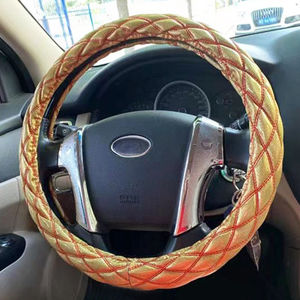 جودة عالية 38-15 بوصة جلد ثقب + ألياف الكربون غطاء توجيه السيارة الموضة الداخلية التبعي المدنية - Product Image 5