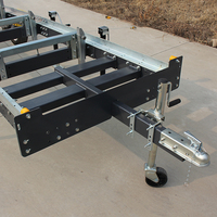 Scierie à ruban horizontale manuelle portable à prix d'usine avec remorque mobile, machine de découpe de bois, scierie à ruban avec chargement de grumes