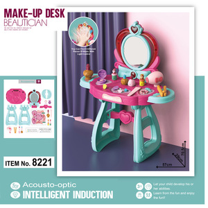 Dropshipping Shopify Girls Pretend Play Makeup Vanity <b>Table</b> <b>Set</b> Beauty Cosmetic Toy Birthday Gift - Product Image 5