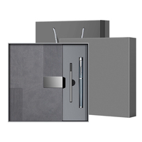 Ensemble de 3 carnets magnétiques à rayures verticales PQ – Coffret cadeau personnalisable – Journal à couverture rigide personnalisable en cuir à motif lisse