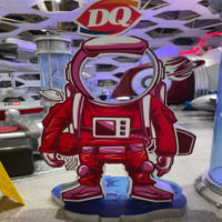 Grand modèle de robot publicitaire lumineux LED 3D étanche avec logo mascotte pour la décoration de centres commerciaux et de gares
