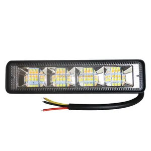 Barra de luz led antiniebla para trabajo todoterreno, haz de luz de inundación de 9-80V, 6 pulgadas, doble color, blanco, amarillo