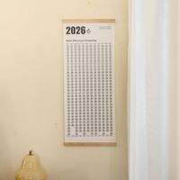 Calendrier mural minimaliste en bois naturel avec poussoir pour suivi des habitudes sur 365 jours, idéal pour la maison et le bureau