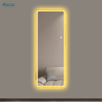Usine en gros personnalisé mural long miroir intelligent miroir rectangle désembueur habillage led miroir intelligent
