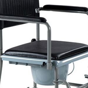 Stainless Steel Foldable Commode Chair With Wheels High Backrest Armrests For <b>Elderly</b> And Pregnant Women - Product Image 1
