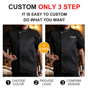 Factory Short-sleeved Chef <b>Uniforms</b> Custom Logo Breathable Chef Clothing Short-sleeved Men Hot Pot Restaurant Chef Shirt - Product Image 5